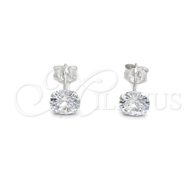 Sterling Silver Stud Earring, with White Cubic Zirconia, Polished, Silver Finish, 02.401.0054.06 for wholesale, main product view