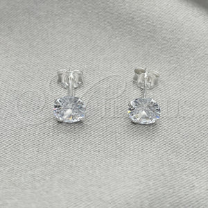 Sterling Silver Ring — Stud Earring with White Cubic Zirconia Polished 02. — main product view — SKU 150333 | Plata 925 anillo — Stud Earring with blanco Cubic Zirconia pulido 02. — SKU 150333
