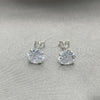 Sterling Silver Stud Earring, with White Cubic Zirconia, Polished, Silver Finish, 02.401.0054.07