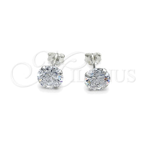 Sterling Silver Stud Earring, with White Cubic Zirconia, Polished, Silver Finish, 02.401.0054.07