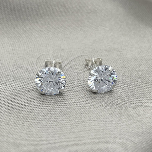 Sterling Silver Ring — Stud Earring with White Cubic Zirconia Polished 02. — alternate product view — SKU 150335 | Plata 925 anillo — Stud Earring with blanco Cubic Zirconia pulido 02. — SKU 150335