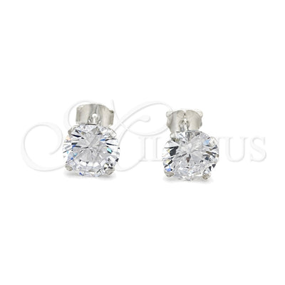 Sterling Silver Stud Earring, with White Cubic Zirconia, Polished, Silver Finish, 02.401.0054.09 for wholesale, main product view