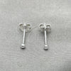 Sterling Silver Stud Earring, Ball Design, with White Cubic Zirconia, Polished, Silver Finish, 02.401.0055.02