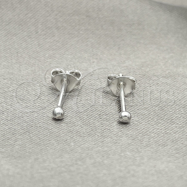 Sterling Silver Ring — Stud Earring Ball Design with White Cubic Zirconia — main product view — SKU 150338 | Plata 925 anillo — Stud Earring Ball diseño with blanco Cubic Zirconia — SKU 150338