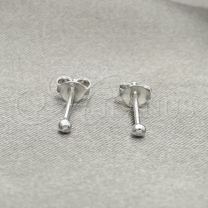 Sterling Silver Ring — Stud Earring Ball Design with White Cubic Zirconia — main product view — SKU 150338 | Plata 925 anillo — Stud Earring Ball diseño with blanco Cubic Zirconia — SKU 150338