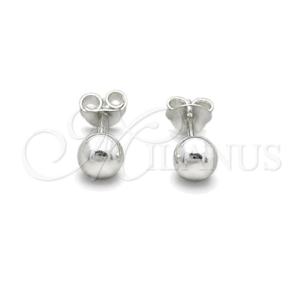 Sterling Silver Ring — Stud Earring Ball Design Polished 02. — main product view — SKU 150341 | Plata 925 anillo — Stud Earring Ball diseño pulido 02. — SKU 150341