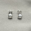 Sterling Silver Stud Earring, Ball Design, Polished, Silver Finish, 02.401.0055.05