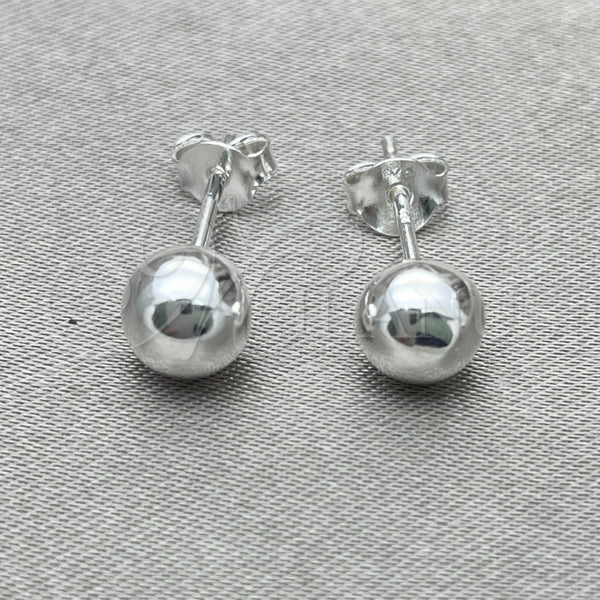 Sterling Silver Ring — Stud Earring Ball Design Polished 02. — alternate product view — SKU 150342 | Plata 925 anillo — Stud Earring Ball diseño pulido 02. — SKU 150342