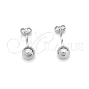 Sterling Silver Stud Earring, Ball Design, Polished, Silver Finish, 02.401.0055.06