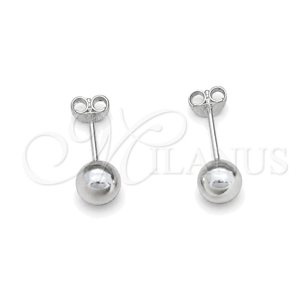 Sterling Silver Stud Earring, Ball Design, Polished, Silver Finish, 02.401.0055.06