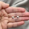 Sterling Silver Stud Earring, Ball Design, Polished, Silver Finish, 02.401.0055.07