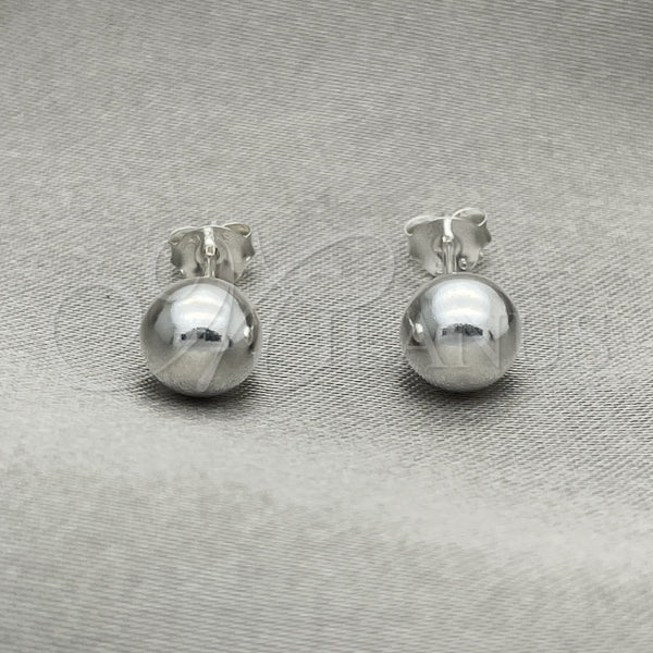 Sterling Silver Ring — Stud Earring Ball Design Polished 02. — main product view — SKU 150343 | Plata 925 anillo — Stud Earring Ball diseño pulido 02. — SKU 150343