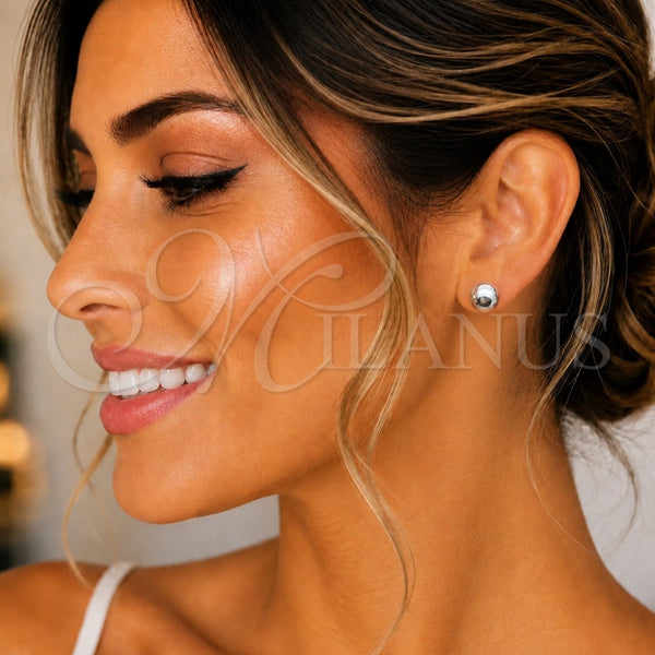 Sterling Silver Stud Earring, Ball Design, Polished, Silver Finish, 02.401.0055.08