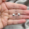 Sterling Silver Stud Earring, Ball Design, Polished, Silver Finish, 02.401.0055.08