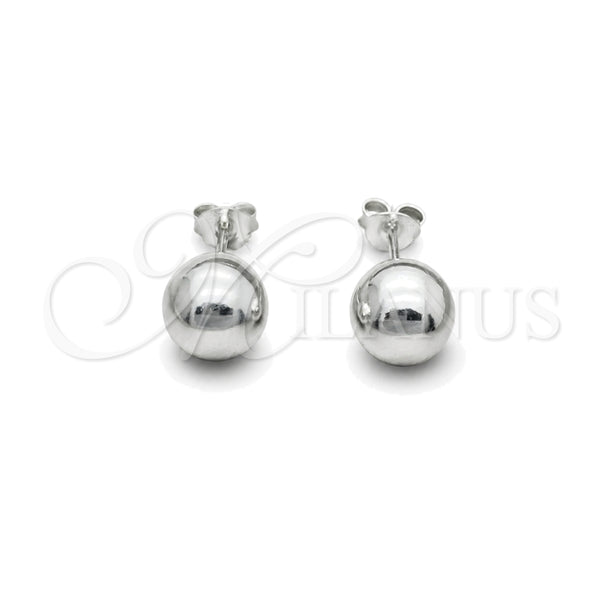 Sterling Silver Stud Earring, Ball Design, Polished, Silver Finish, 02.401.0055.08