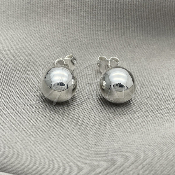 Sterling Silver Stud Earring, Ball Design, Polished, Silver Finish, 02.401.0055.10