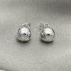 Sterling Silver Stud Earring, Ball Design, Polished, Silver Finish, 02.401.0055.10
