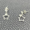 Sterling Silver Long Earring, Star Design, with White Cubic Zirconia, Polished, Silver Finish, 02.401.0059