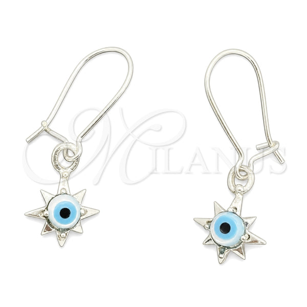 Sterling Silver Ring — Long Earring Evil Eye and Star Design with — main product view — SKU 150352 | Plata 925 anillo — Long Earring Evil Eye and estrella diseño with — SKU 150352