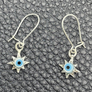 Sterling Silver Ring — Long Earring Evil Eye and Star Design with — main product view — SKU 150352 | Plata 925 anillo — Long Earring Evil Eye and estrella diseño with — SKU 150352