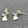 Sterling Silver Long Earring, Heart Design, with White Cubic Zirconia, Polished, Silver Finish, 02.401.0063