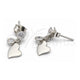 Sterling Silver Long Earring, Heart Design, with White Cubic Zirconia, Polished, Silver Finish, 02.401.0063