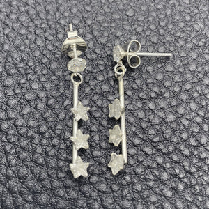 Sterling Silver Ring — Long Earring with White Cubic Zirconia Polished 02. — main product view — SKU 150357 | Plata 925 anillo — Long Earring with blanco Cubic Zirconia pulido 02. — SKU 150357