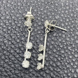 Sterling Silver Ring — Long Earring with White Cubic Zirconia Polished 02. — main product view — SKU 150358 | Plata 925 anillo — Long Earring with blanco Cubic Zirconia pulido 02. — SKU 150358
