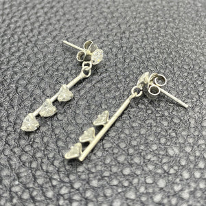 Sterling Silver Ring — Long Earring with White Cubic Zirconia Polished 02. — main product view — SKU 150359 | Plata 925 anillo — Long Earring with blanco Cubic Zirconia pulido 02. — SKU 150359