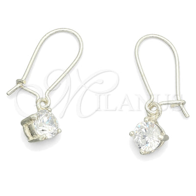 Sterling Silver Long Earring, with White Cubic Zirconia, Polished, Silver Finish, 02.401.0069 for wholesale, main product view