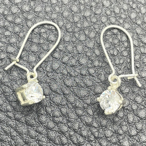 Sterling Silver Ring — Long Earring with White Cubic Zirconia Polished 02. — main product view — SKU 150360 | Plata 925 anillo — Long Earring with blanco Cubic Zirconia pulido 02. — SKU 150360