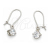 Sterling Silver Long Earring, with White Cubic Zirconia, Polished, Silver Finish, 02.401.0069