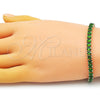 Oro Laminado Tennis Bracelet, Gold Filled Style with Green Cubic Zirconia, Polished, Golden Finish, 03.284.0020.07 (05 MM Thickness, 7 Inches Length)