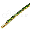 Gold Filled Bracelet — Tennis Bracelet with Green Cubic Zirconia Polished 03. — alternate product view — SKU 150365 | Oro Laminado brazalete — Tennis Bracelet with Green Cubic Zirconia pulido 03. — SKU 150365