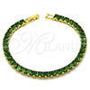 Gold Filled Bracelet — Tennis Bracelet with Green Cubic Zirconia Polished 03. — alternate product view — SKU 150365 | Oro Laminado brazalete — Tennis Bracelet with Green Cubic Zirconia pulido 03. — SKU 150365