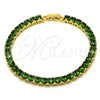 Gold Filled Bracelet — Tennis Bracelet with Green Cubic Zirconia Polished 03. — alternate product view — SKU 150365 | Oro Laminado brazalete — Tennis Bracelet with Green Cubic Zirconia pulido 03. — SKU 150365