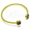 Oro Laminado Individual Bangle, Gold Filled Style with Dark Amethyst Cubic Zirconia and White Micro Pave, Polished, Golden Finish, 07.341.0019.3 (04 MM Thickness, One size fits all)