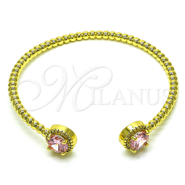 Gold Filled Jewelry — Individual Bangle with Pink Cubic Zirconia and White — main product view — SKU 150384 | Oro Laminado joyería — Individual Bangle with Pink Cubic Zirconia and blanco — SKU 150384