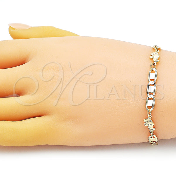 Gold Filled Bracelet — Fancy Bracelet Elephant and Mariner Design Polished 03.63. — alternate product view — SKU 150386 | Oro Laminado brazalete — elegante Bracelet Elephant and Mariner diseño pulido 03.63. — SKU 150386