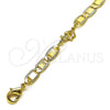 Oro Laminado Fancy Bracelet, Gold Filled Style Elephant and Mariner Design, Polished, Golden Finish, 03.63.2272.07 (06 MM Thickness, 7 Inches Length)