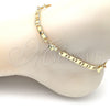 Oro Laminado Fancy Anklet, Gold Filled Style Elephant and Mariner Design, Polished, Golden Finish, 03.63.2272.10 (06 MM Thickness, 10 Inches Length)