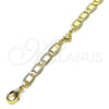 Oro Laminado Fancy Bracelet, Gold Filled Style Heart and Mariner Design, Polished, Golden Finish, 03.63.2273.08 (06 MM Thickness, 8 Inches Length)