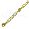 Oro Laminado Fancy Bracelet, Gold Filled Style Hand of God and Mariner Design, Polished, Golden Finish, 03.63.2274.07 (06 MM Thickness, 7 Inches Length)