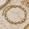 Oro Laminado Fancy Bracelet, Gold Filled Style Judaica and Mariner Design, Polished, Golden Finish, 03.63.2274.07 (06 MM Thickness, 7 Inches Length)