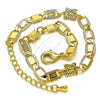 Oro Laminado Fancy Bracelet, Gold Filled Style Butterfly and Mariner Design, Polished, Golden Finish, 03.63.2275.07 (06 MM Thickness, 7 Inches Length)