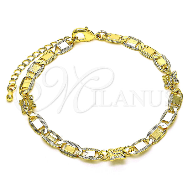 Gold Filled Bracelet — Fancy Bracelet Butterfly and Mariner Design Polished 03.63. — main product view — SKU 150392 | Oro Laminado brazalete — elegante Bracelet Butterfly and Mariner diseño pulido 03.63. — SKU 150392