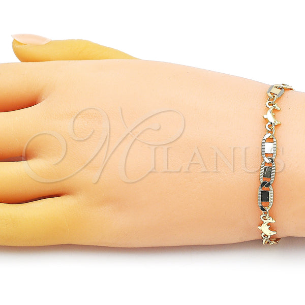 Gold Filled Bracelet — Fancy Bracelet Dolphin and Mariner Design Polished 03.63. — alternate product view — SKU 150394 | Oro Laminado brazalete — elegante Bracelet Dolphin and Mariner diseño pulido 03.63. — SKU 150394