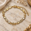 Oro Laminado Fancy Bracelet, Gold Filled Style Dolphin and Mariner Design, Polished, Golden Finish, 03.63.2276.07 (06 MM Thickness, 7 Inches Length)