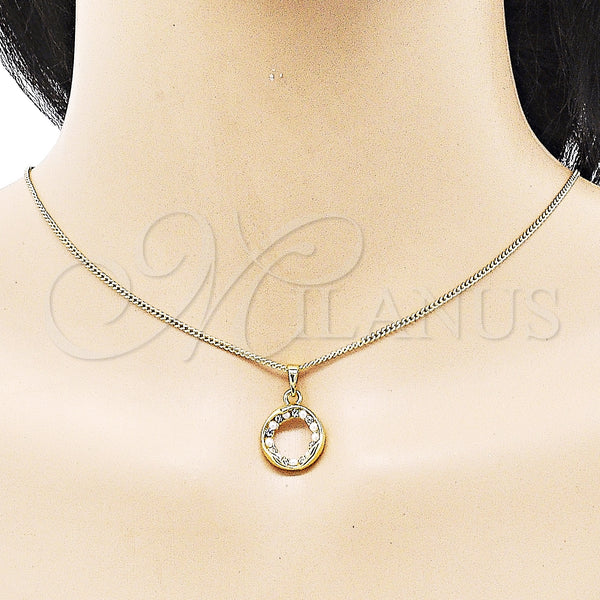 Gold Filled Ring — Earring and Pendant Adult Set with White Crystal — alternate product view — SKU 150399 | Oro Laminado anillo — Earring and Pendant Adult Set with cristal blanco — SKU 150399