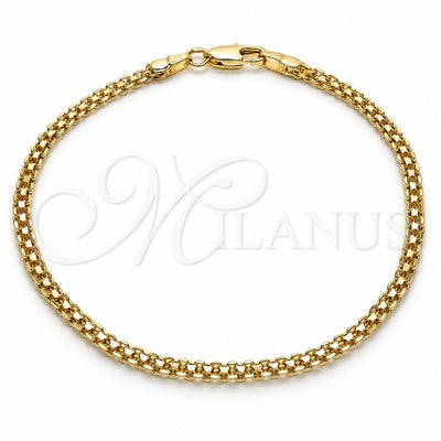 Oro Laminado Basic Bracelet, Gold Filled Style Bismark Design, Polished, Golden Finish, 04.213.0262.08 (03 MM Thickness, 8 Inches Length)
